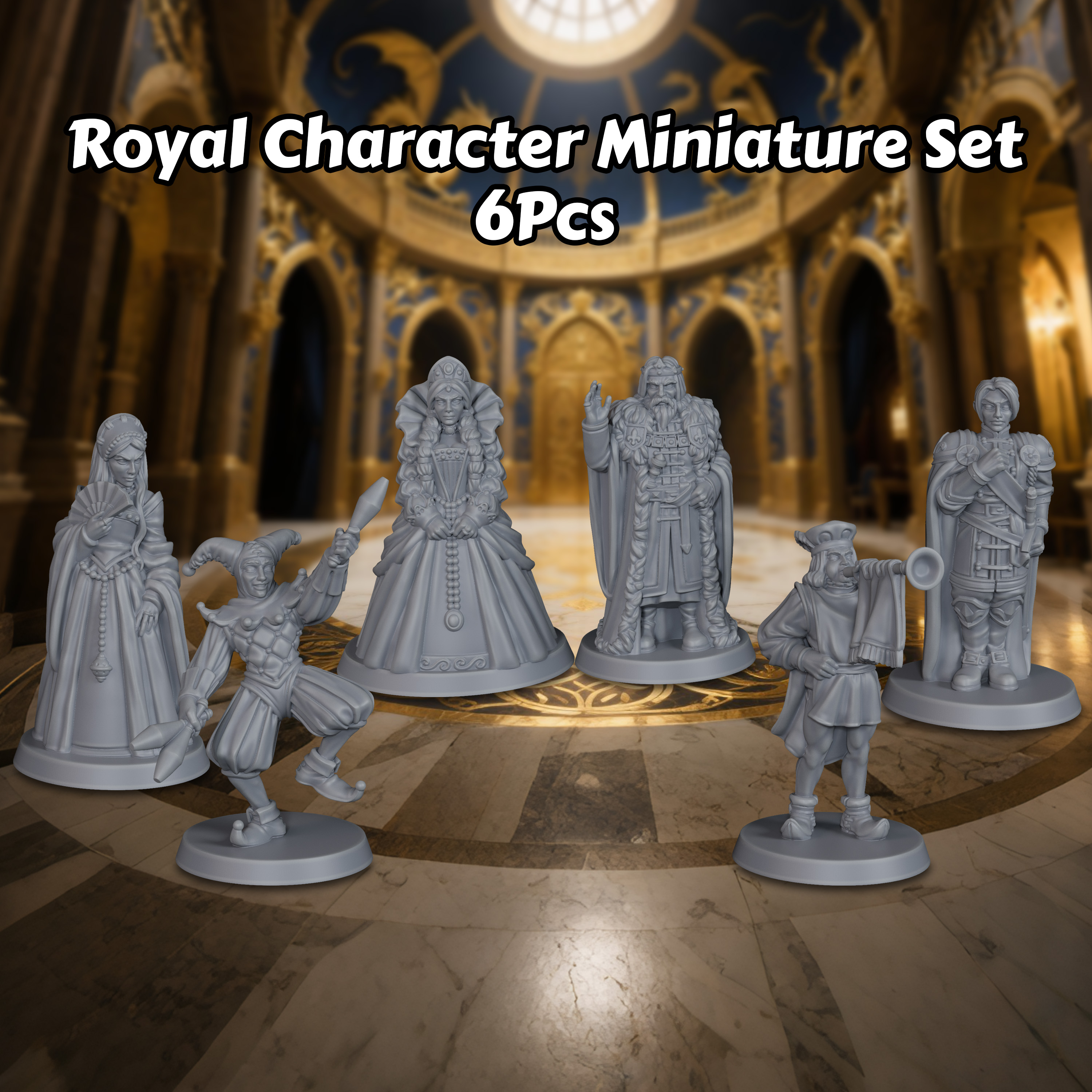 Badminton Victory - 6Pcs TTRPG Royal NPC Miniatures -